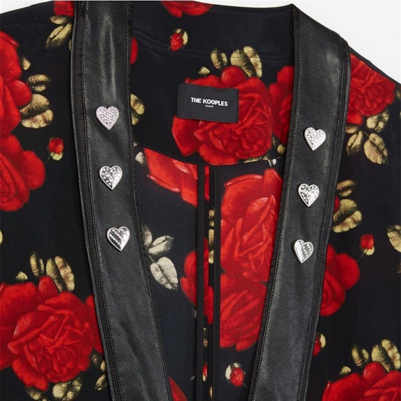 The Kooples Silk Sleeping Roses Printed Kimono - Picture 5 of 12